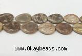 CSS413 15.5 inches 30*40mm flat teardrop sunstone beads wholesale