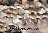 CSS437 15.5 inches 16mm twisted coin sunstone beads wholesale