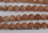 CSS502 15.5 inches 7mm faceted round natural golden sunstone beads