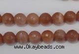 CSS504 15.5 inches 9mm faceted round natural golden sunstone beads