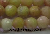 CSS613 15.5 inches 10mm faceted round yellow sunstone gemstone beads