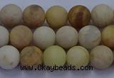 CSS622 15.5 inches 8mm round matte yellow sunstone gemstone beads