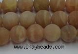 CSS652 15.5 inches 8mm round matte sunstone beads wholesale