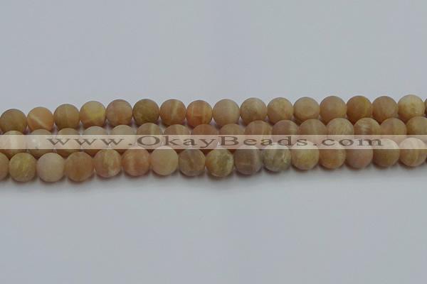 CSS653 15.5 inches 10mm round matte sunstone beads wholesale