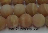 CSS654 15.5 inches 12mm round matte sunstone beads wholesale