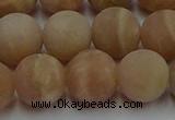 CSS655 15.5 inches 14mm round matte sunstone beads wholesale