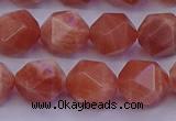 CSS684 15.5 inches 12mm faceted nuggets natural sunstone beads