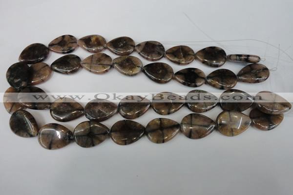 CST50 15.5 inches 18*25mm flat teardrop staurolite gemstone beads