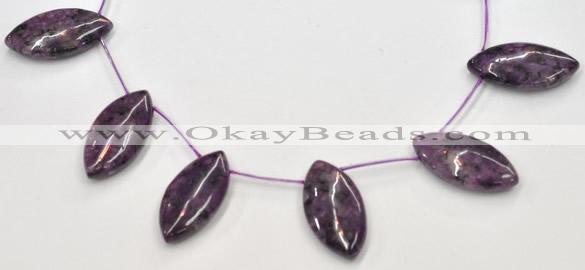 CSU23 20*40mm flat rice AB grade dyed natural sugilite beads