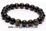 CTB02 7 inch 8mm round blue tiger eye stretch bracelet Wholesale