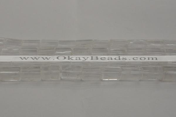 CTB101 15.5 inches 11*15mm faceted tube white crystal beads