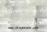 CTB1030 15 inches 8*16mm -8*18mm tube white crystal beads