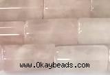 CTB1033 15 inches 8*16mm - 8*18mm tube rose quartz beads