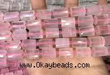 CTB203 15.5 inches 10*15mm faceted tube rose quartz beads