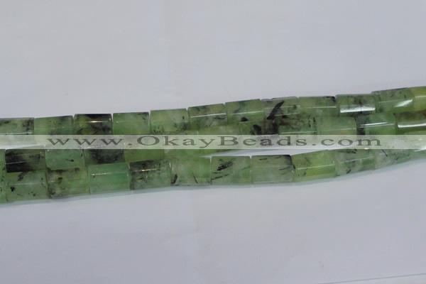 CTB215 15.5 inches 13*18mm faceted tube green rutilated quartz beads