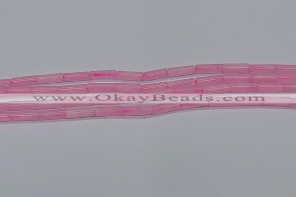 CTB311 15.5 inches 4*13mm tube rose quartz beads wholesale