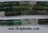 CTB315 15.5 inches 4*13mm tube moss agate beads wholesale