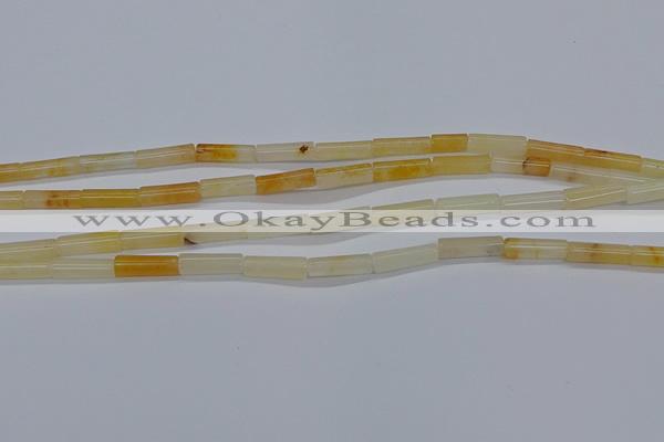 CTB321 15.5 inches 4*13mm tube yellow jade beads wholesale