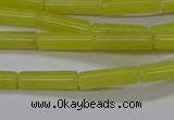 CTB323 15.5 inches 4*13mm tube lemon jade beads wholesale