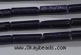 CTB329 15.5 inches 4*13mm tube blue goldstone beads wholesale