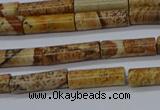 CTB332 15.5 inches 4*13mm tube picture jasper beads wholesale