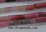 CTB346 15.5 inches 4*13mm tube pink wooden jasper beads wholesale