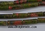 CTB350 15.5 inches 4*13mm tube unakite beads wholesale