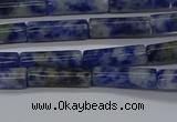 CTB355 15.5 inches 4*13mm tube blue spot stone beads wholesale