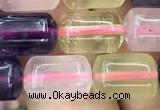 CTB603 15.5 inches 8*12mm tube mixed quartz beads wholesale