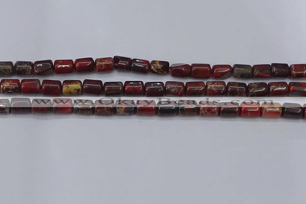 CTB710 15.5 inches 6*8mm tube poppy jasper beads wholesale