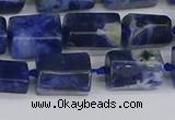 CTB735 15.5 inches 6*10mm - 8*12mm faceted tube sodalite beads