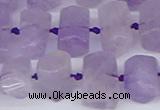 CTB752 15.5 inches 6*10mm - 8*12mm faceted tube lavender amethyst beads