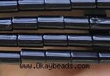 CTB819 15.5 inches 2*4mm tube black agate beads wholesale