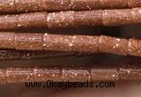 CTB821 15.5 inches 2*4mm tube goldstone beads wholesale