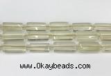 CTB858 13*25mm - 15*28mm faceted flat tube lemon quartz beads