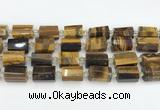 CTB874 13*25mm - 14*19mm faceted tube yellow tiger eye beads