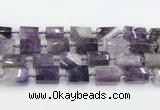 CTB877 13*25mm - 14*19mm faceted tube amethyst beads