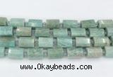 CTB882 13*25mm - 14*19mm faceted tube amazonite beads