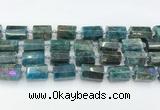 CTB888 15.5 inches 13*25mm - 14*19mm faceted tube apatite beads