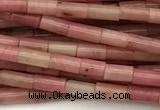 CTB988 15 inches 2*4mm tube pink wooden jasper beads