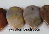 CTD10 Top drilled 22*30mm flat teardrop jasper gemstone beads