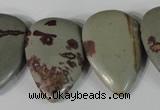 CTD11 Top drilled 22*30mm flat teardrop red artistic jasper beads