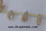 CTD1100 Top drilled 4*12mm - 5*18mm nuggets plated quartz beads