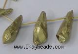 CTD1111 Top drilled 8*25mm - 10*30mm nuggets plated quartz beads