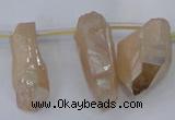 CTD1123 Top drilled 10*22mm - 12*30mm nuggets plated quartz beads