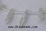 CTD1132 Top drilled 4*12mm - 6*20mm nuggets plated quartz beads