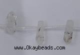 CTD1137 Top drilled 6*15mm - 8*20mm nuggets white crystal beads