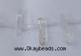 CTD1140 Top drilled 5*12mm - 6*18mm nuggets white crystal beads