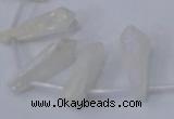 CTD1142 Top drilled 8*25mm - 10*30mm nuggets white crystal beads