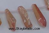 CTD1150 Top drilled 8*20mm - 10*30mm sticks plated quartz beads